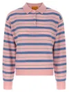 Guest In Residence Collegiate Stripe Polo Sweater In Multi
