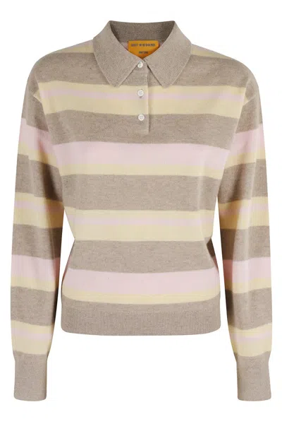 GUEST IN RESIDENCE COLLEGIATE STRIPE POLO WITH CASHMERE COMPOSITION