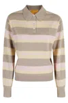 Guest In Residence Collegiate Stripe Polo With Cashmere Composition In Multi