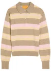 Guest In Residence Collegiate Stripe Polo Taupe Combo