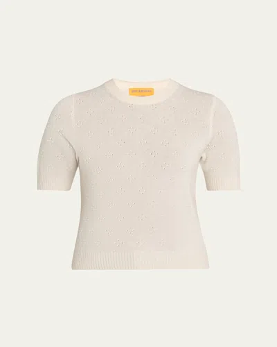 Guest In Residence Compass Cashmere Sweater Tee In White