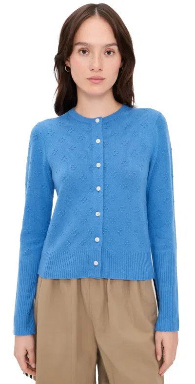 Guest In Residence Compass Jane Cropped Cashmere Cardigan In Blue