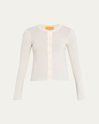 Guest In Residence Compass Jane Cashmere Cardigan In White