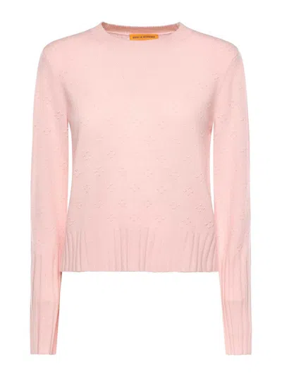 Guest In Residence Compass Shrunken Crew Cashmere Sweater In Pink