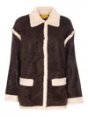 Guest In Residence Grizzly Shearling-trim Cashmere Jacket In Brown