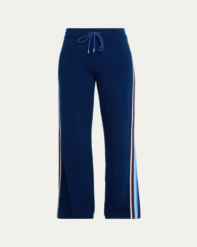 Guest In Residence Cotton-cashmere Track Pants In Blue