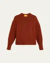 Guest In Residence Cozy Cashmere Crewneck Sweater In Orange