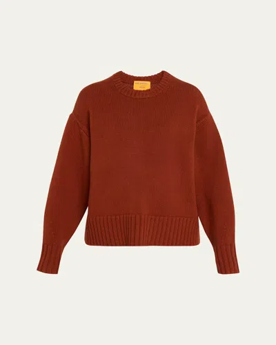 Guest In Residence Cozy Cashmere Crewneck Sweater In Orange