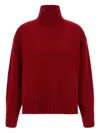 Guest In Residence Cozy Turtleneck Ribbed Sweater In Red