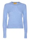 Guest In Residence Cashmere Shrunken Crewneck Sweater In Blue