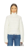 Guest In Residence Frayed Cable-knit Wool And Cashmere-blend Turtleneck Sweater In Neutral