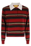 Guest In Residence Cropped Rugby Sweater With Classic Collar And Striped Pattern In Multi