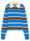 Guest In Residence Cropped Stripe Rugby Sweater In Blue