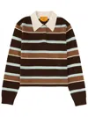 Guest In Residence Cropped Stripe Rugby Polo Shirt In Brown