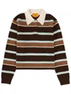 Guest In Residence Cropped Stripe Rugby Polo Shirt In Multi