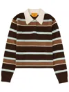 Guest In Residence Cropped Stripe Rugby Polo Shirt In Multi