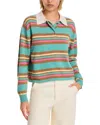 Guest In Residence Cropped Stripe Rugby Sweater In Multi