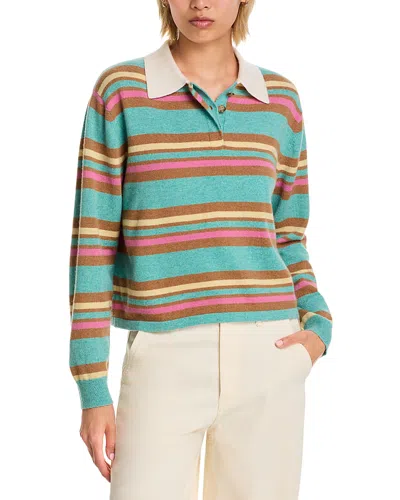 Guest In Residence Cropped Stripe Rugby Sweater In Multi