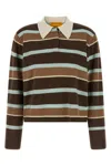 Guest In Residence 'cropped Stripe Rugby' Sweater In Multi
