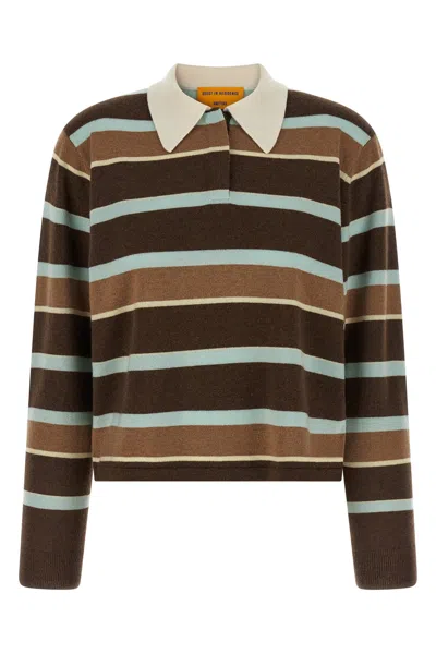 Guest In Residence 'cropped Stripe Rugby' Sweater In Multi