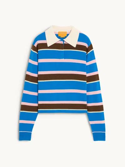Guest In Residence Cropped Striped Rugby Shirt Twilight Combo L In Multi