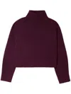 Guest In Residence Cashmere-blend Cropped Turtleneck Sweater In Purple