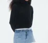 Guest In Residence Cropped Turtleneck Sweater In Charcoal In Pink