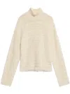 Guest In Residence Frayed Cable-knit Wool And Cashmere-blend Turtleneck Sweater In Neutral