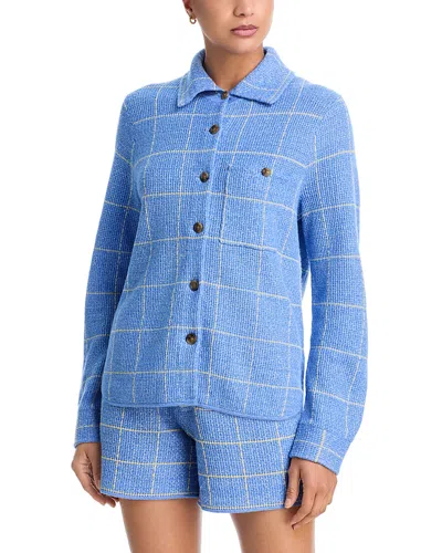 Guest In Residence Dylan Cashmere & Linen Shirt In Blue