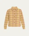 Guest In Residence Dylan Plaid Cashmere Shirt In Almco Almond Combo