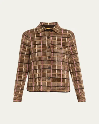 Guest In Residence Dylan Plaid Cashmere Shirt In Brown