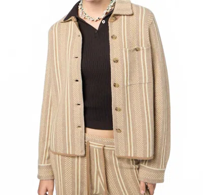 Guest In Residence Dylan Stripe Shirt In Almond In Brown