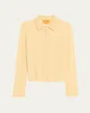 Guest In Residence Elle Cashmere Button-front Shirt In Yellow
