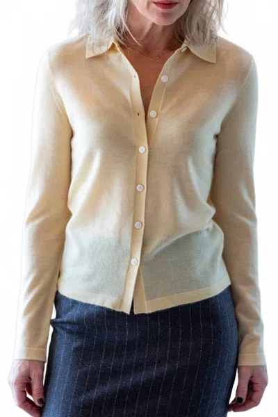 Guest In Residence Elle Long Sleeve Button Down Shirt In Butter In Neutral