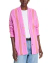 Guest In Residence Everywear Cashmere Cardigan In Fuchsia Cream Red