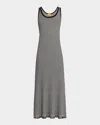 Guest In Residence Fine Stripe Maxi Dress In Gray