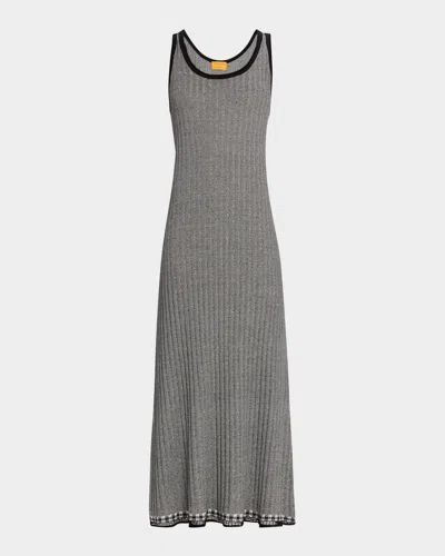Guest In Residence Fine Stripe Maxi Dress In Gray