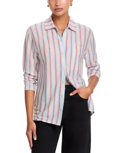 Guest In Residence Fine Stripe Showtime Cashmere Shirt In Multi