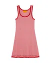 Guest In Residence Fine Stripe Tank Dress In Red