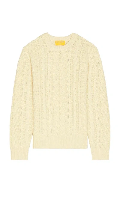 Guest In Residence Fisherman Crew Neck Sweater In Yellow