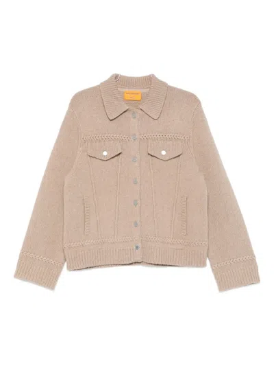 Guest In Residence Flap-pocket Knitted Jacket In Brown