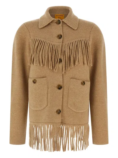 GUEST IN RESIDENCE FRINGE-DETAILED WOOL CARDIGAN