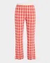Guest In Residence Gingham Flare Pant In Bright Red