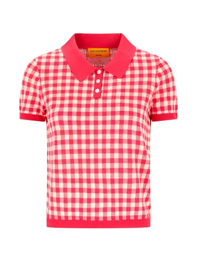 Guest In Residence Gingham Polo Shirt In Red