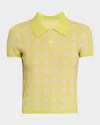 Guest In Residence Gingham Shrunken Polo In Light/pastel Yellow