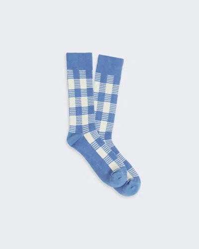 Guest In Residence Gingham Socks In French Blue