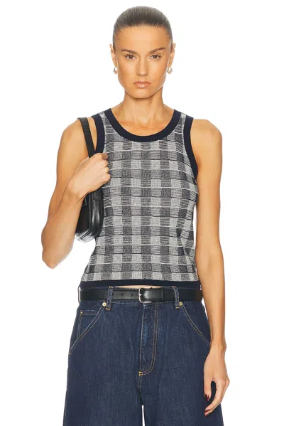 Guest In Residence Gingham Tank In Midnight Combo