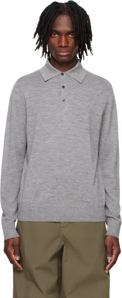 Guest In Residence Airy Cashmere Polo Shirt In Gray