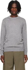 Guest In Residence Gray Oversized Crew Sweater In Heather Grey