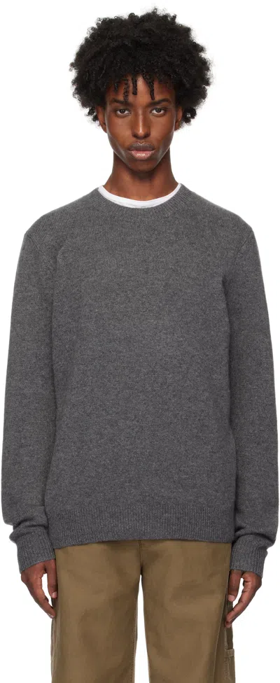 Guest In Residence Gray Allday Crew Sweater In Charcoal